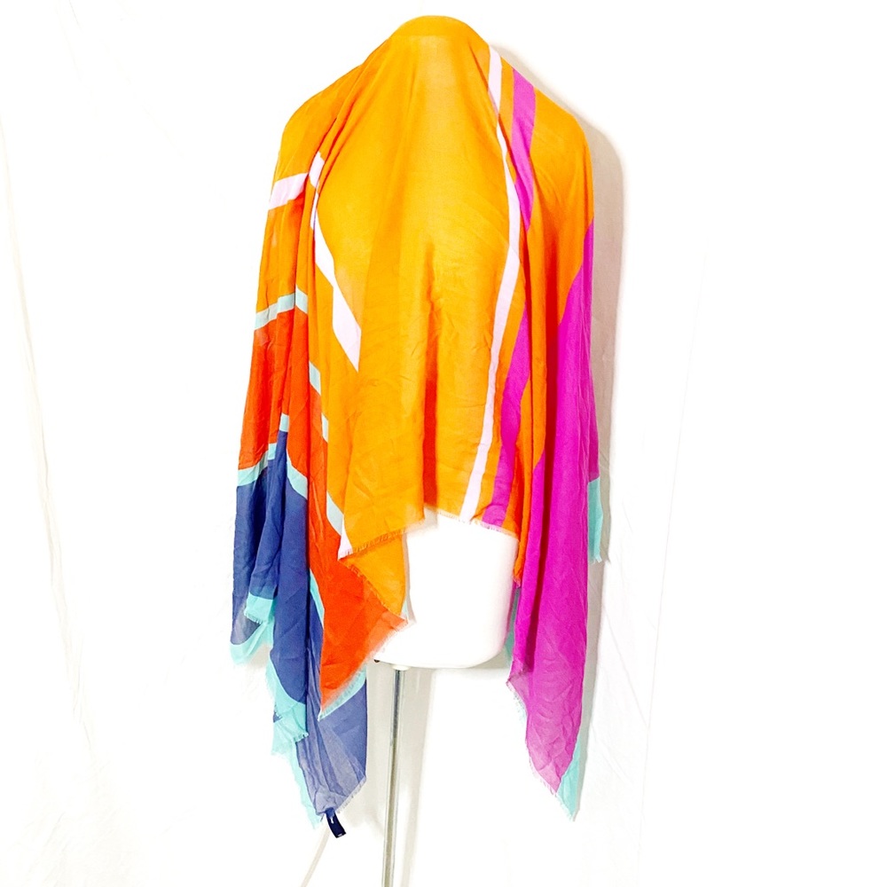 Gap Color Block Frayed Edge Scarf - image 3